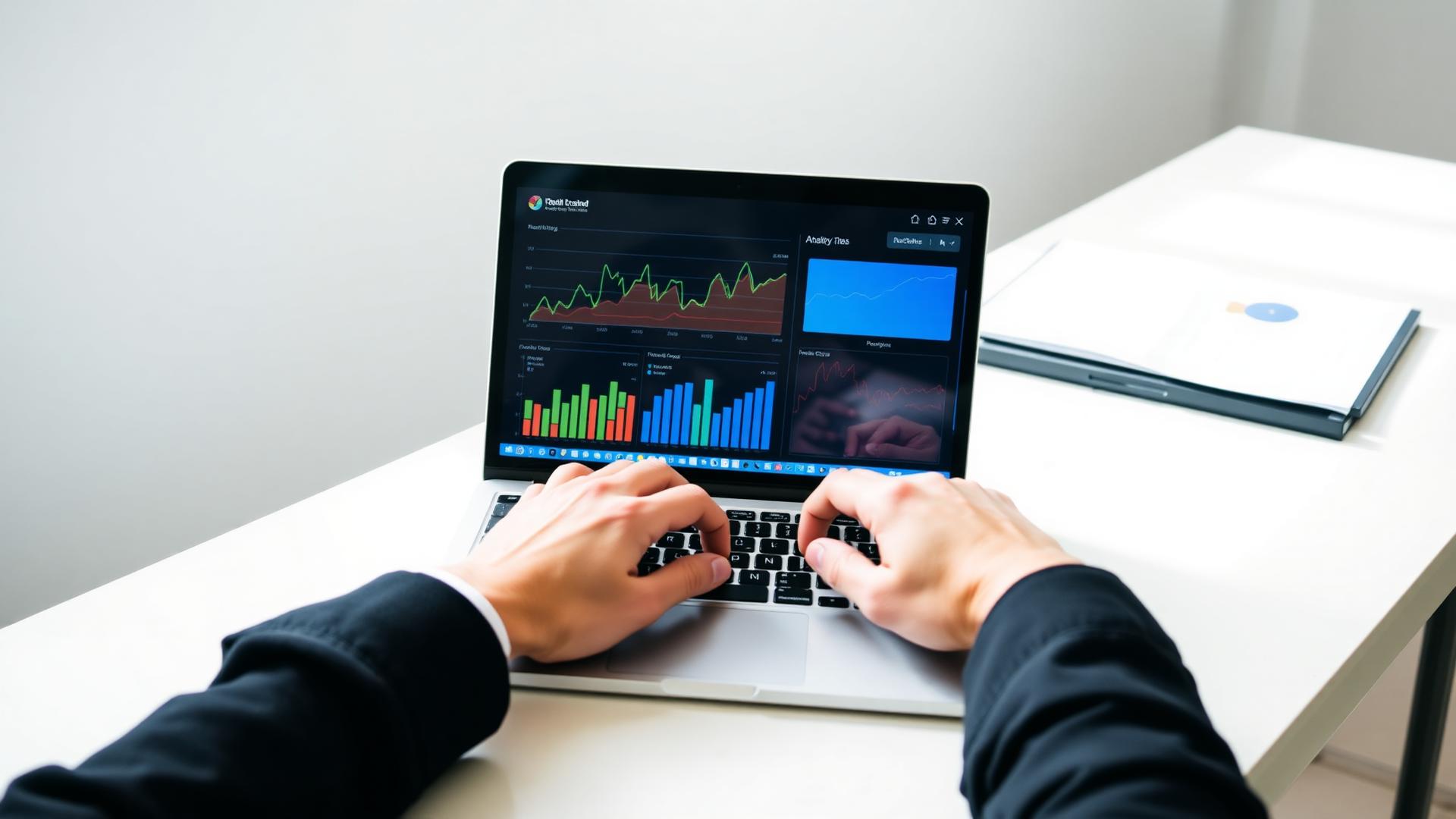 Analyst working with analytics dashboards